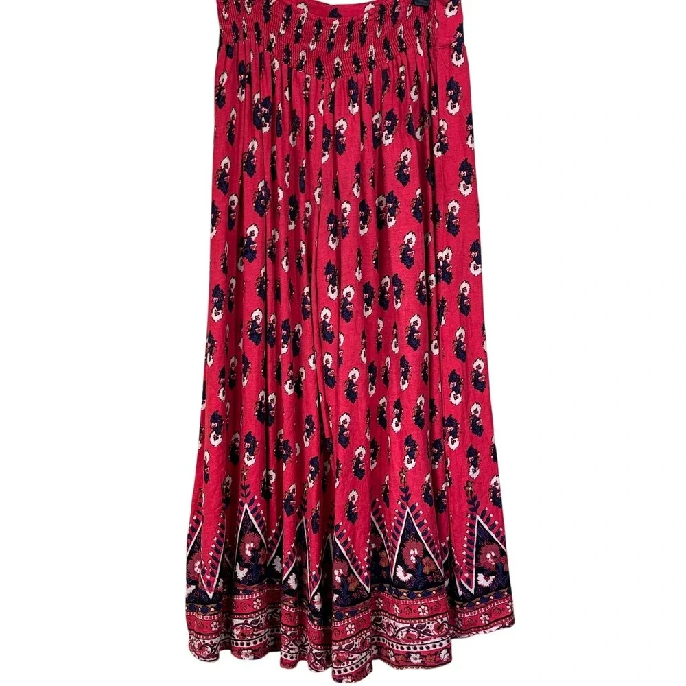 Free People Extreme Wide Leg Pants LInen Blend Large Boho Eclectic Festival